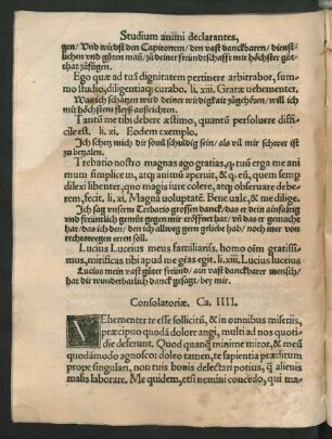 Consolatoriae. Ca. IIII.