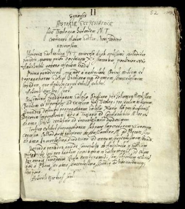 Synopsis Historiae Ecclesiaticae sive theologiae historicae NT.