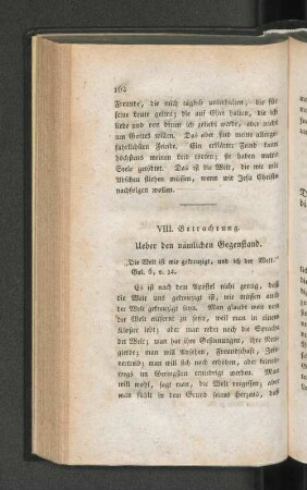 VIII. Betrachtung. Ueber den nämlichen Gegenstand.
