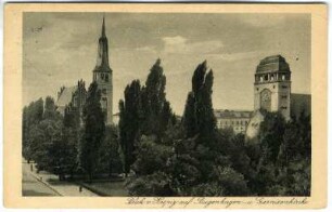 Blick v. Hospiz auf Bugenhagen- u. Garnisonskirche