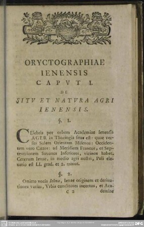 Caput I. Situ Et Natura Agri Ienensis