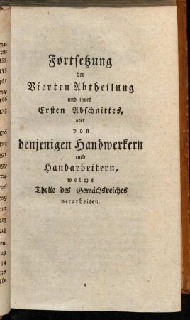 Fortsetzung der Vierten Abtheilung [...]