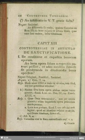 Caput XIII. Controversiae In Articulo De Sanctificatione