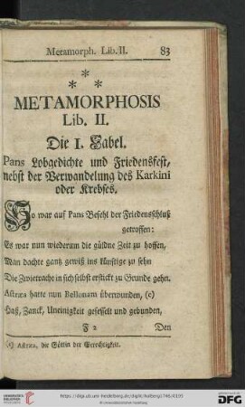 Metamorphosis Lib. II.