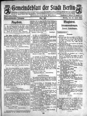 1924,25: Nr. 25, 22. Juni 1924