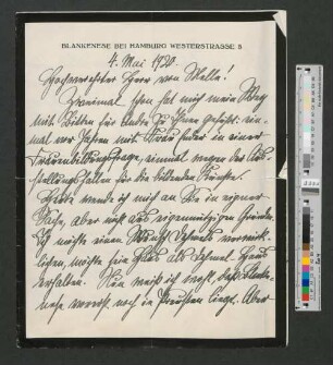 Brief an Werner von Melle