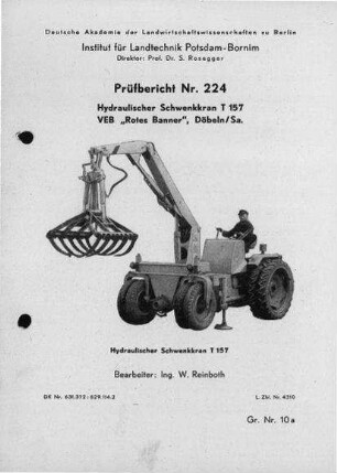 Hydraulischer Schwenkkran, T 157