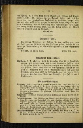 Eingesandt beim Ordner