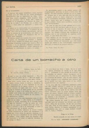 Carta de un borracho a otro