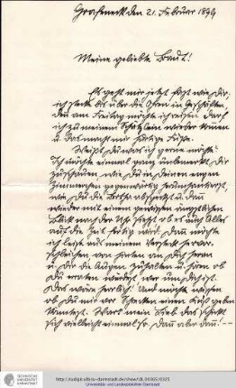 Brief vom 21.02.1899
