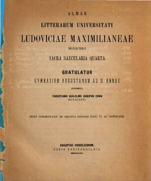 Commentatio de oraculi Siphniis editi VI ac potestate