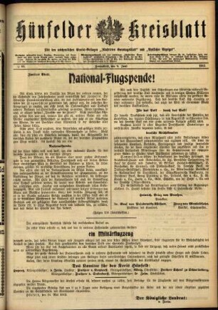 Zweite Ausgabe vom Samstag, den 08. Juni 1912.