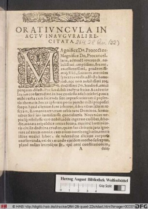 Oratiuncula In Actu Inaugurali Recitata