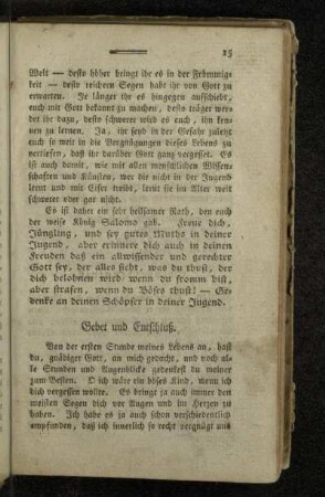 Gebet und Entschluß.