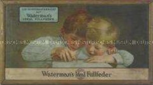 Werbeschild (gerahmt) für "Waterman's Ideal Füllfeder"