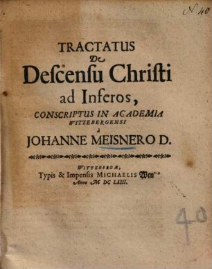 Tractatus de Descensu Christi ad inferos