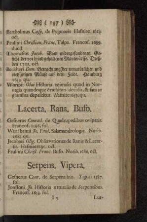 Lacerta. Rana. Buso.