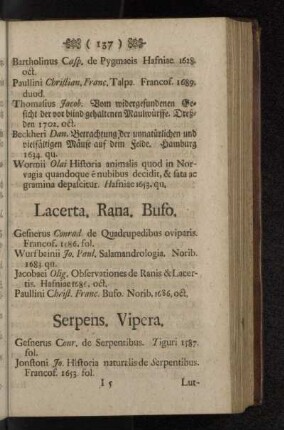 Lacerta. Rana. Buso.