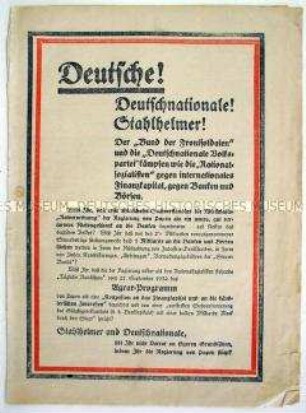 Nationalsozialistische Propagandaschrift zur Reichstagswahl im November 1932 mit Ausrichtung auf die Konservativen