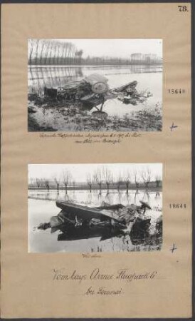 "Sopwith"-Doppeldecker, abgeschossen bei Pecq von Oberleutnant v. BERTRAB