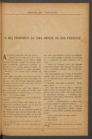 O rei Francisco dá uma ordem ao seu prefeito