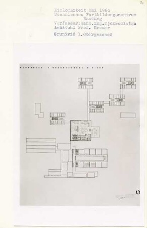 Technisches Fortbildungszentrum, Bandung (Diplomarbeit bei Willy Kreuer): Grundriss 1. Obergeschoss 1:200