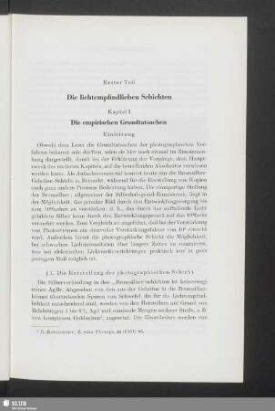 Erster Teil. Die lichtempfindlichen Schichten