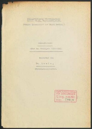 1923/24: Jahresbericht ... - 1923/24