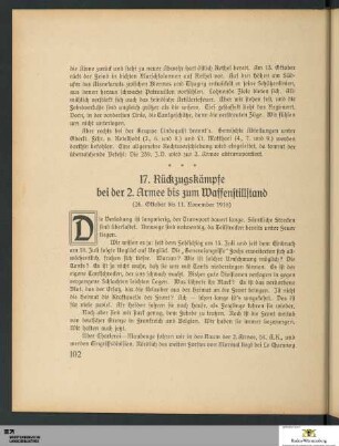 17. Rückzugskämpfe bei der 2. Armee bis zum Waffenstillstand