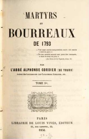 Martyrs et Bourreaux de 1793, 1