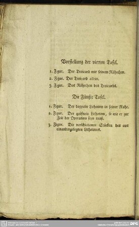 Vorstellung der vierten Tafel. Die Fünfte Tafel