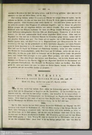 XVI. Abschnitt. Chemnitz unter Johann Georg III. und IV.