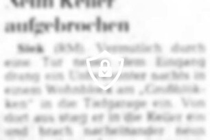 Neun Keller aufgebrochen