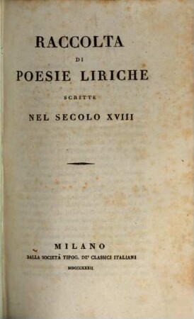 Raccolta di poesie liriche scritte nel sec. 18