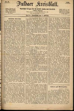 Erste Ausgabe vom Samstag, den 07. Februar 1880.