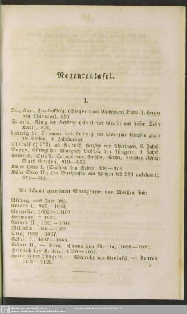 Regententafel