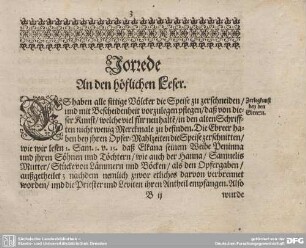 Vorrede an den höflichen Leser.
