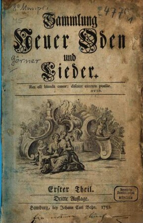 Sammlung Neuer Oden und Lieder, 1