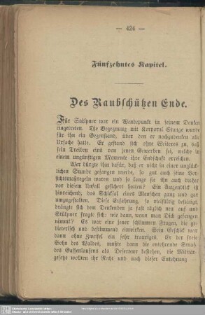Fünfzehntes Kapitel. Des Raubschützen Ende