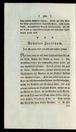 Neunter Zeitraum.