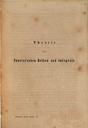 Analytische Studien, 2