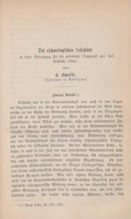 455-502 Die eschatologischen Lehrstücke in ihrer Bedeutung für die gesammte Dogmatik und das kirchliche Leben