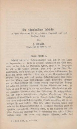 455-502 Die eschatologischen Lehrstücke in ihrer Bedeutung für die gesammte Dogmatik und das kirchliche Leben