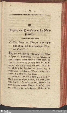 III. Zeugung und Fortpflanzung im Pflanzenreiche