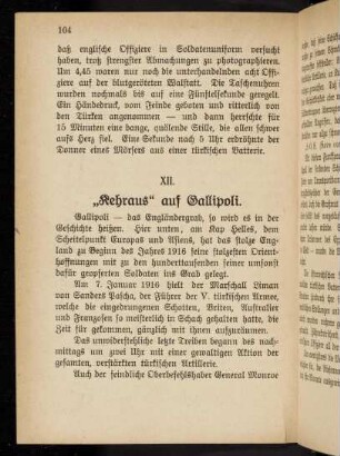104, XII. "Rehraus" auf Gallipoli
