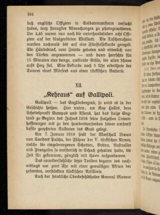 104, XII. "Rehraus" auf Gallipoli