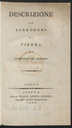 P. 2: Descrizione Della Città, Sobborghi, E Vicinanze Di Vienna