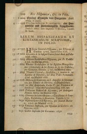 Rerum Hispanicarum Et Lusitanicarum Scriptores, In Folio.