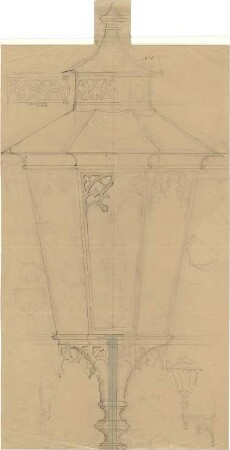 Gärtner, Friedrich von; München; Wittelsbacherpalast - Lampe (Schnitt)