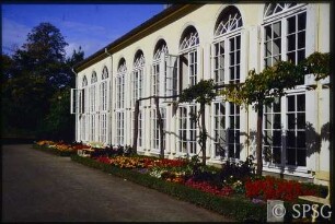 Potsdam, Neuer Garten, Sommerbepflanzung vor der Orangerie.